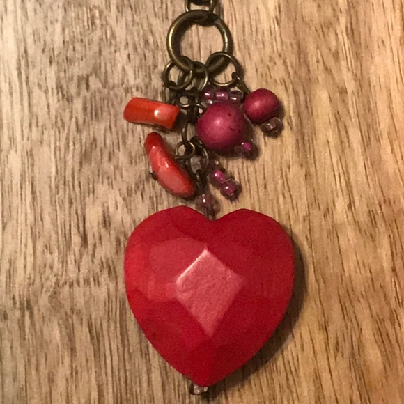 Pretty Pink Heart Pendant Chain Necklace - Picture 2 of 2